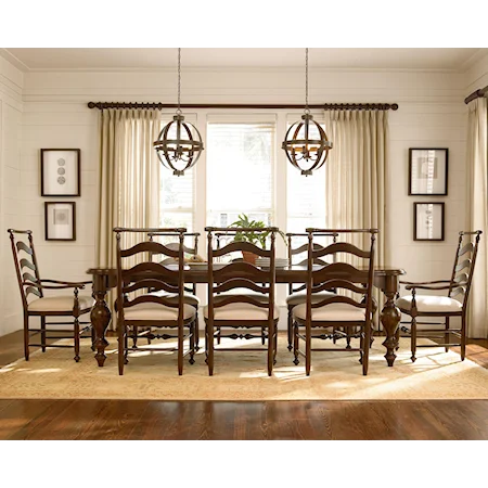9 Piece Dining Set with River House Table and Chairs